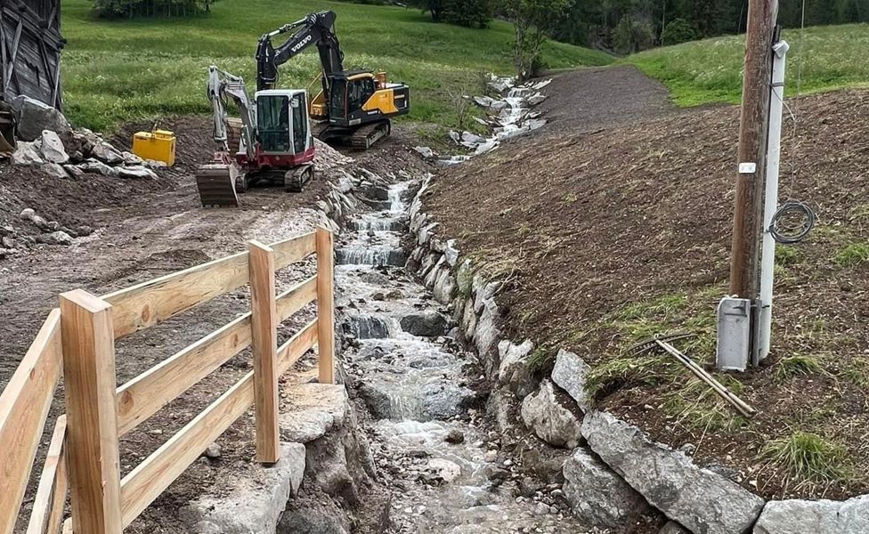 Gestaltung eines Bachbetts