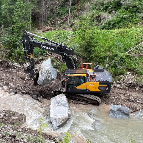 Un escavatore cingolato